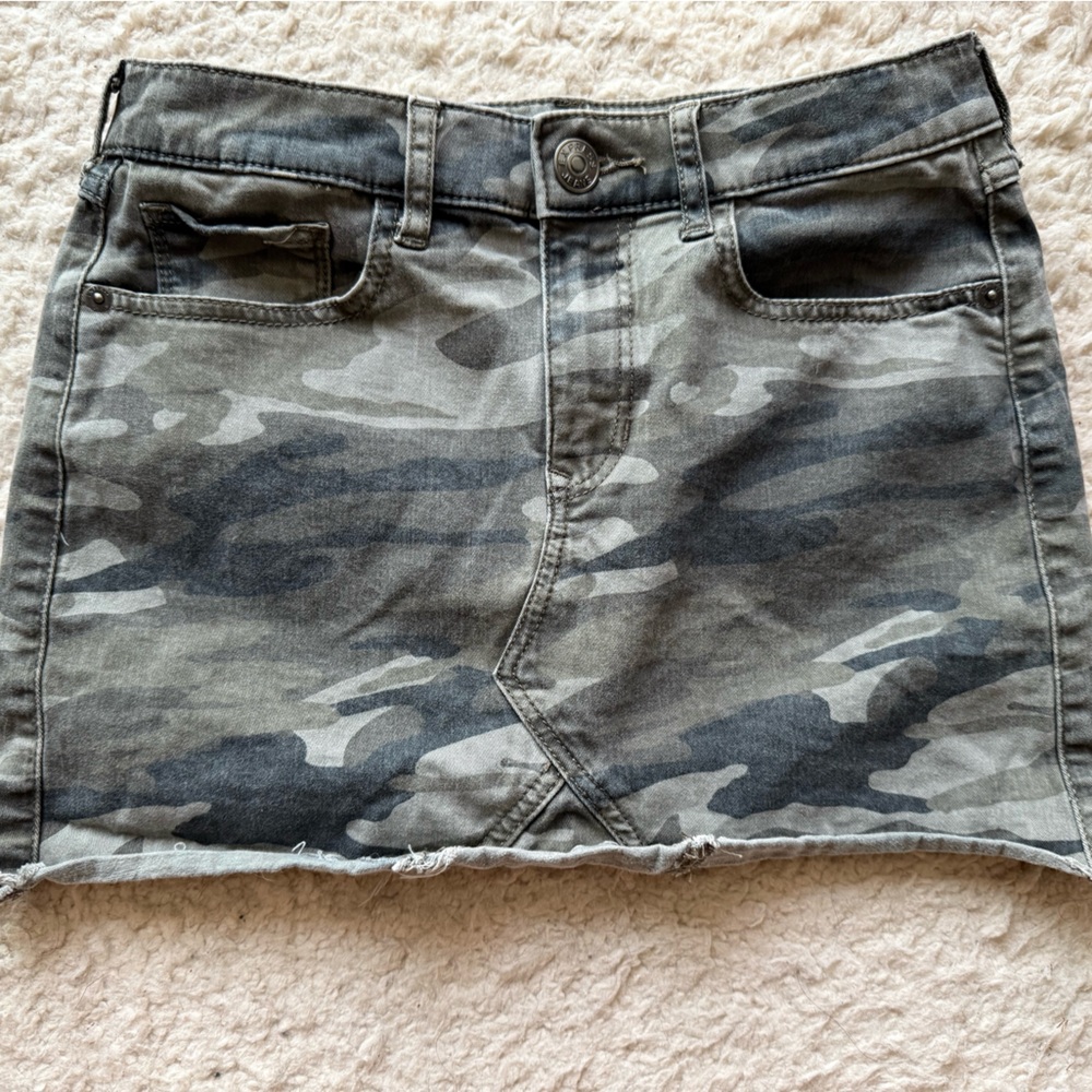 Camouflage denim Mini Skirt